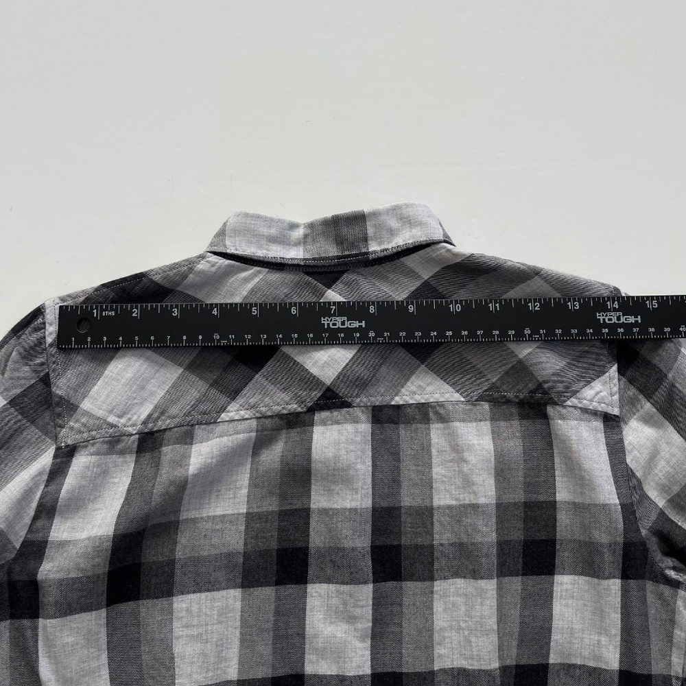 J. Crew Womens Buffalo Check Button Up Shirt XS Gray Plaid Cabin Core Grunge - Picture 6 of 10